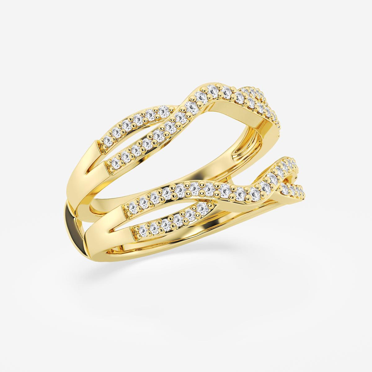 Additional Image 1 for  1/3 ctw Round Lab Grown Diamond Crossover Ring Enhancer
