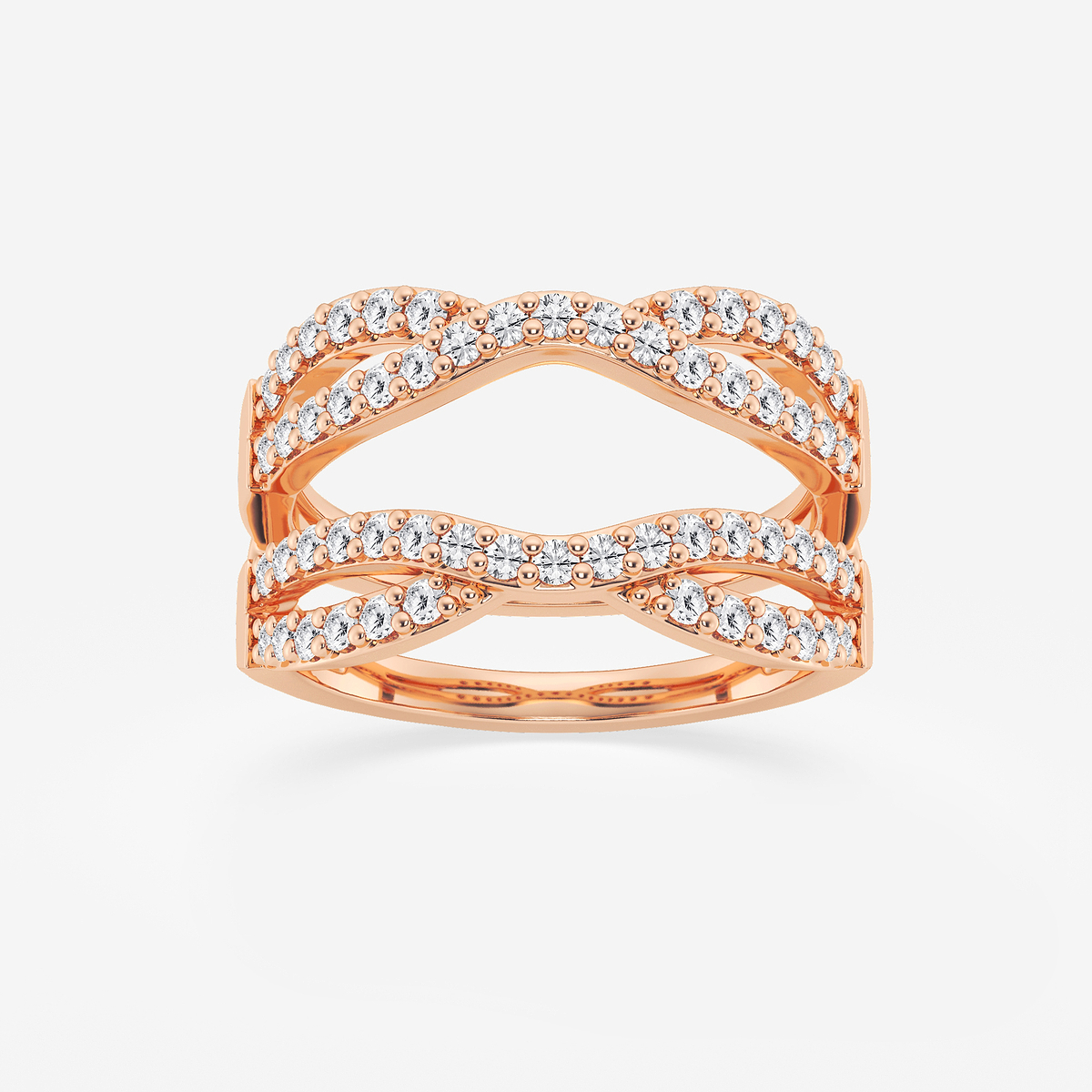 3/4 ctw Round Lab Grown Diamond Crossover Ring Enhancer