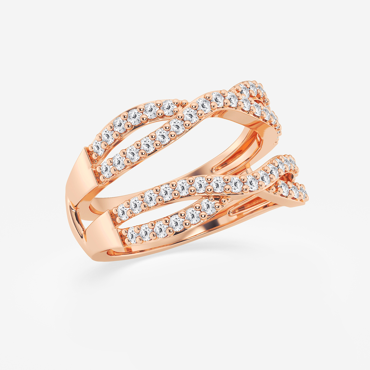 Additional Image 1 for  3/4 ctw Round Lab Grown Diamond Crossover Ring Enhancer