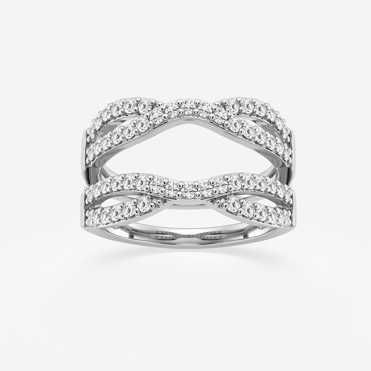 3/4 ctw Round Lab Grown Diamond Crossover Ring Enhancer