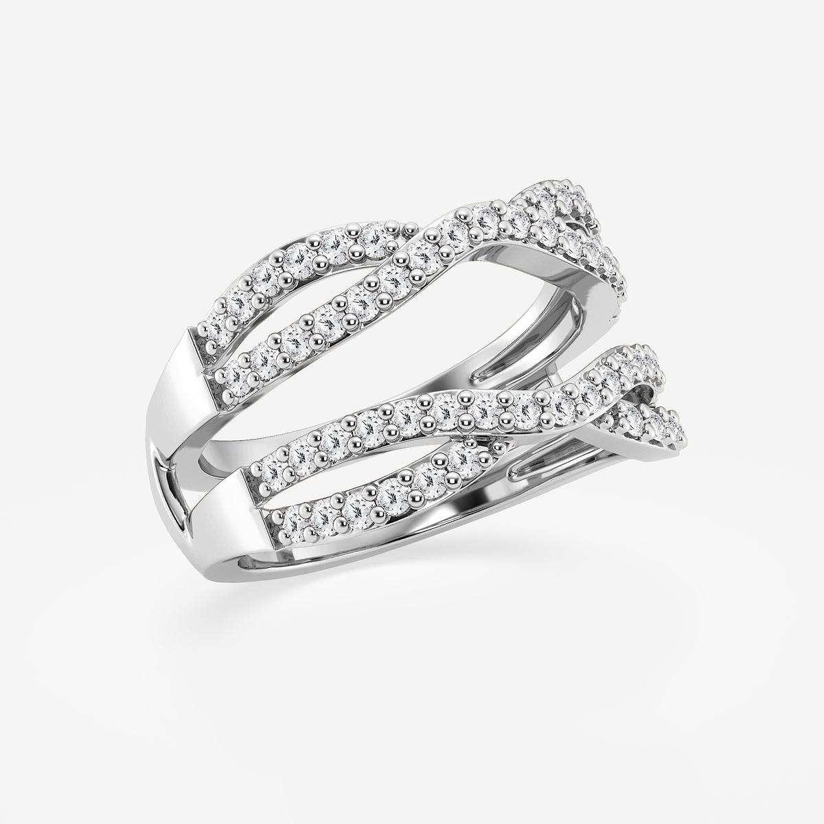 Additional Image 1 for  3/4 ctw Round Lab Grown Diamond Crossover Ring Enhancer