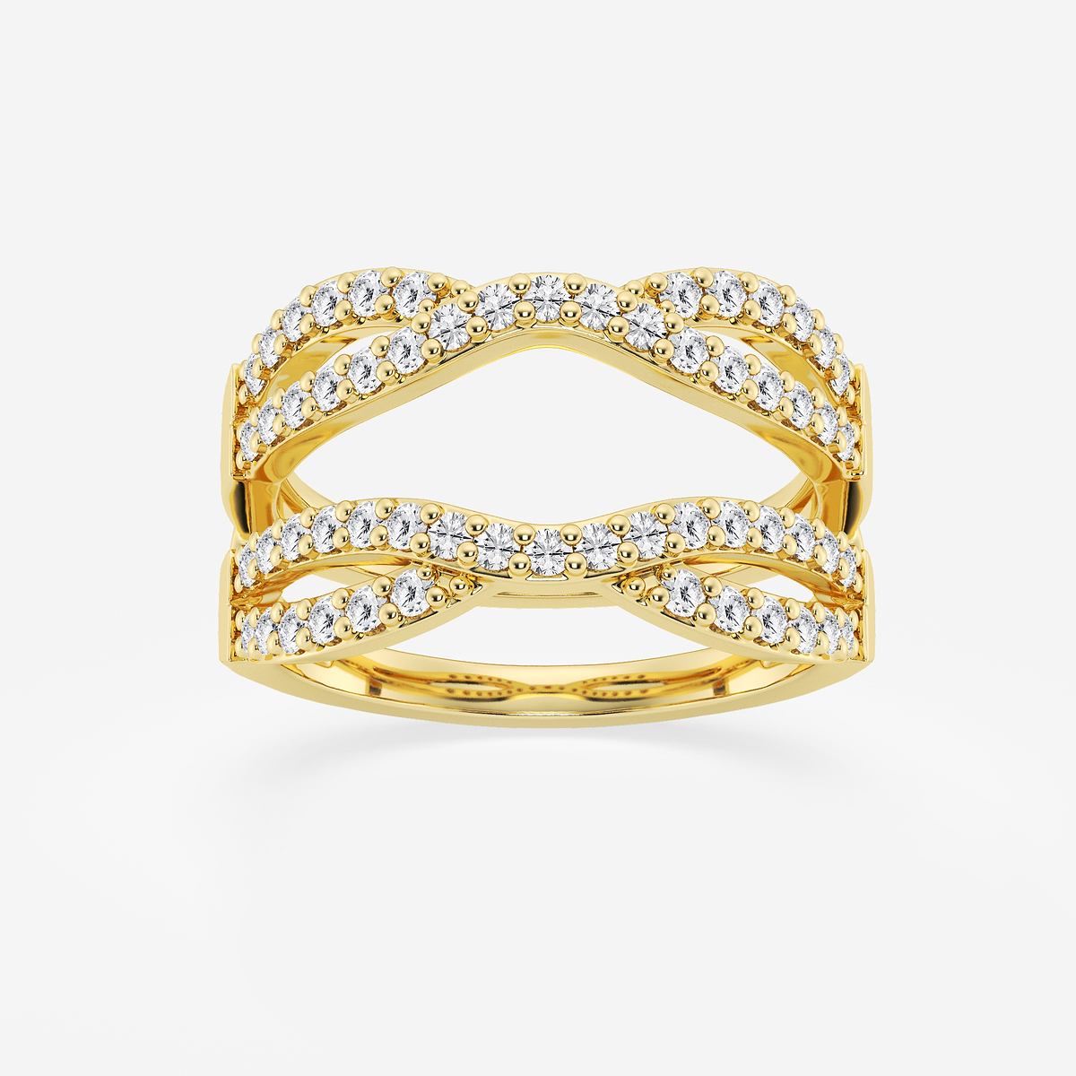 3/4 ctw Round Lab Grown Diamond Crossover Ring Enhancer