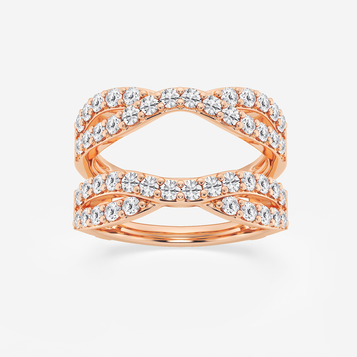 1 1/2 ctw Round Lab Grown Diamond Crossover Ring Enhancer