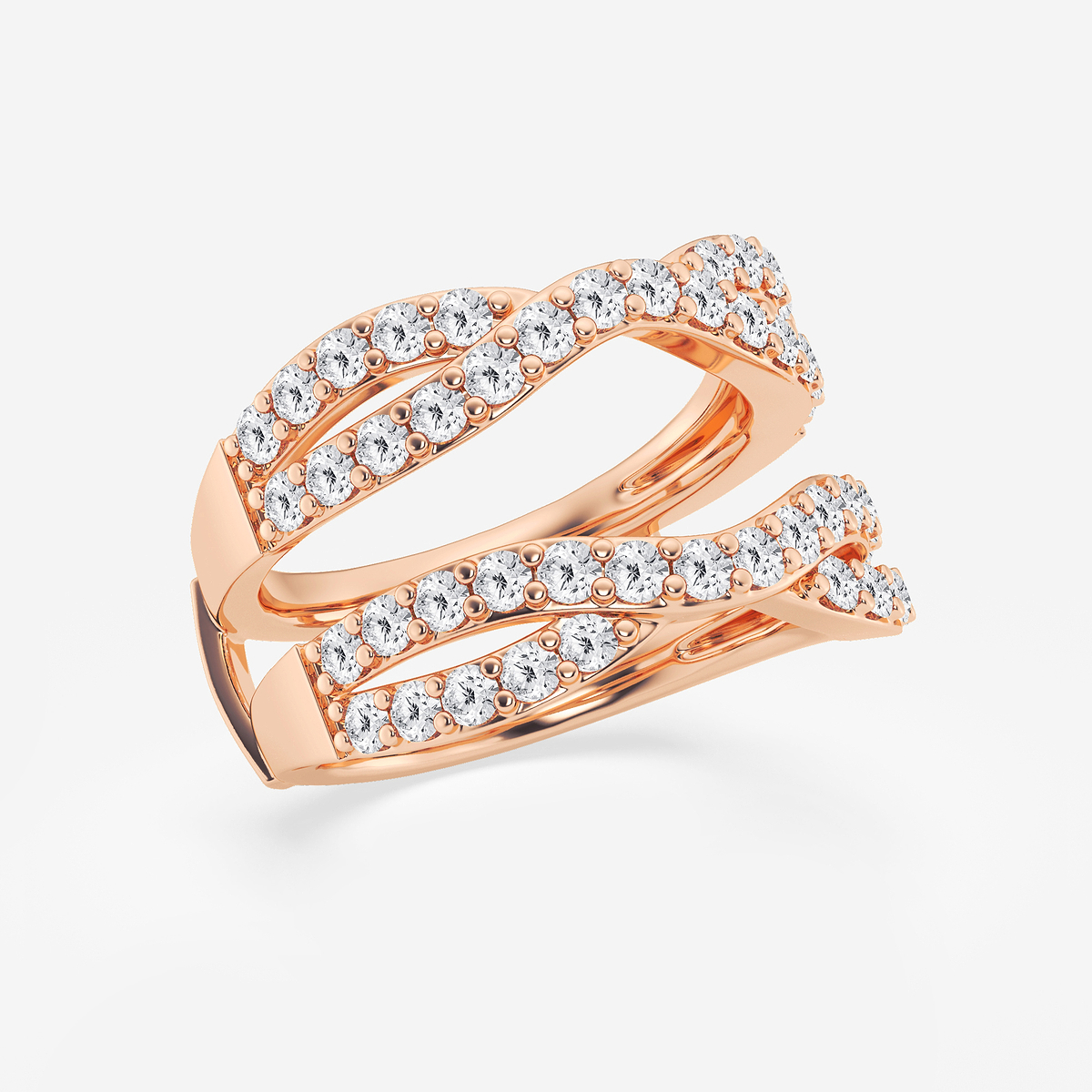Additional Image 1 for  1 1/2 ctw Round Lab Grown Diamond Crossover Ring Enhancer