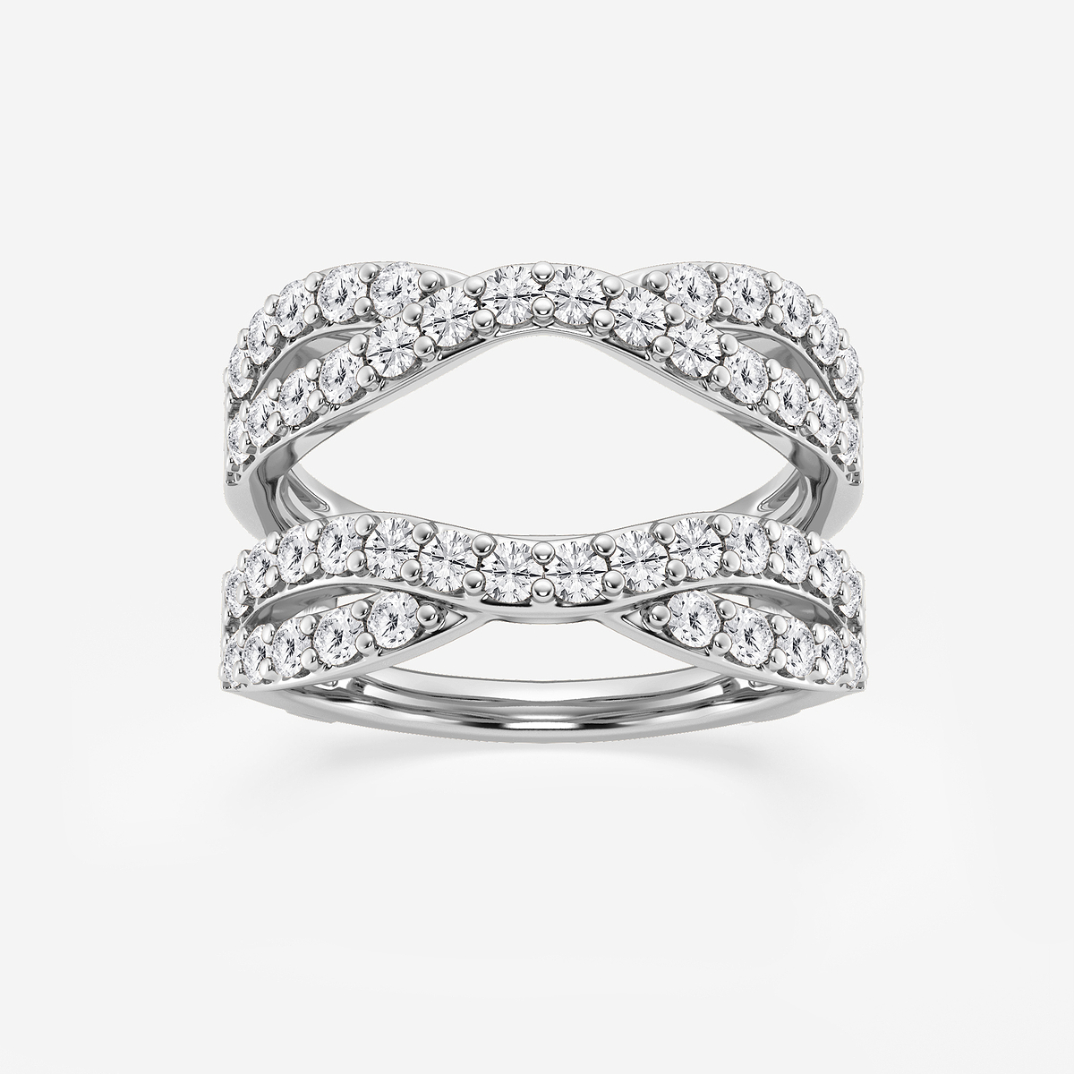 1 1/2 ctw Round Lab Grown Diamond Crossover Ring Enhancer