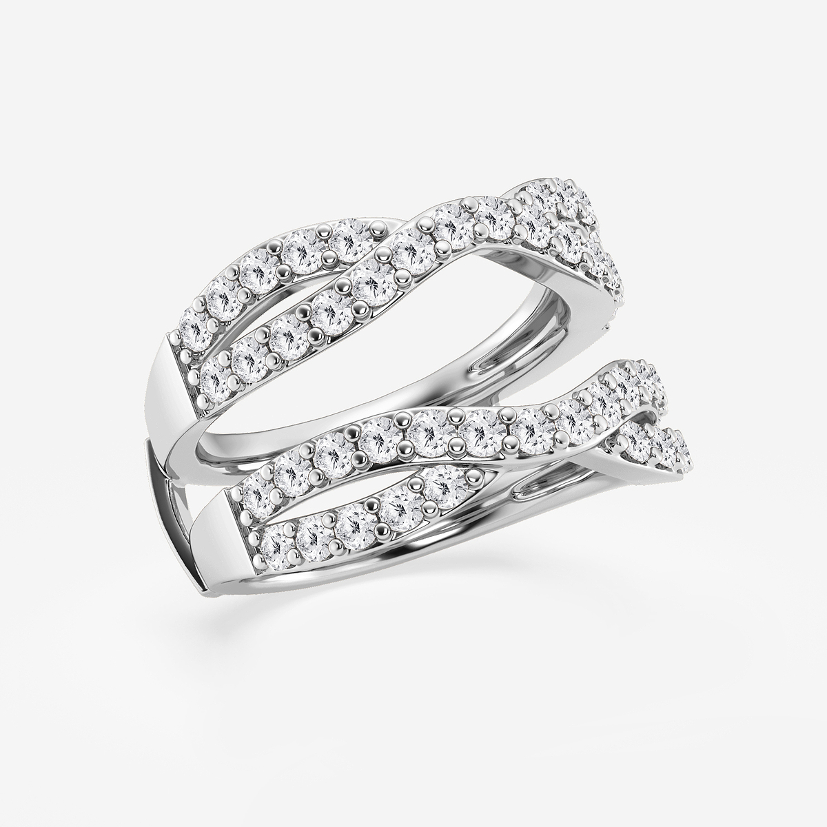 Additional Image 1 for  1 1/2 ctw Round Lab Grown Diamond Crossover Ring Enhancer