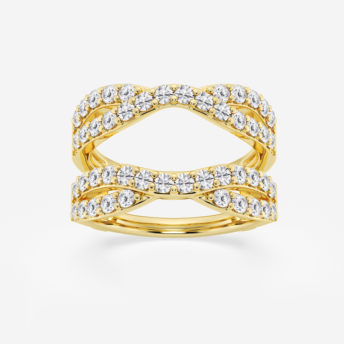 1 1/2 ctw Round Lab Grown Diamond Crossover Ring Enhancer
