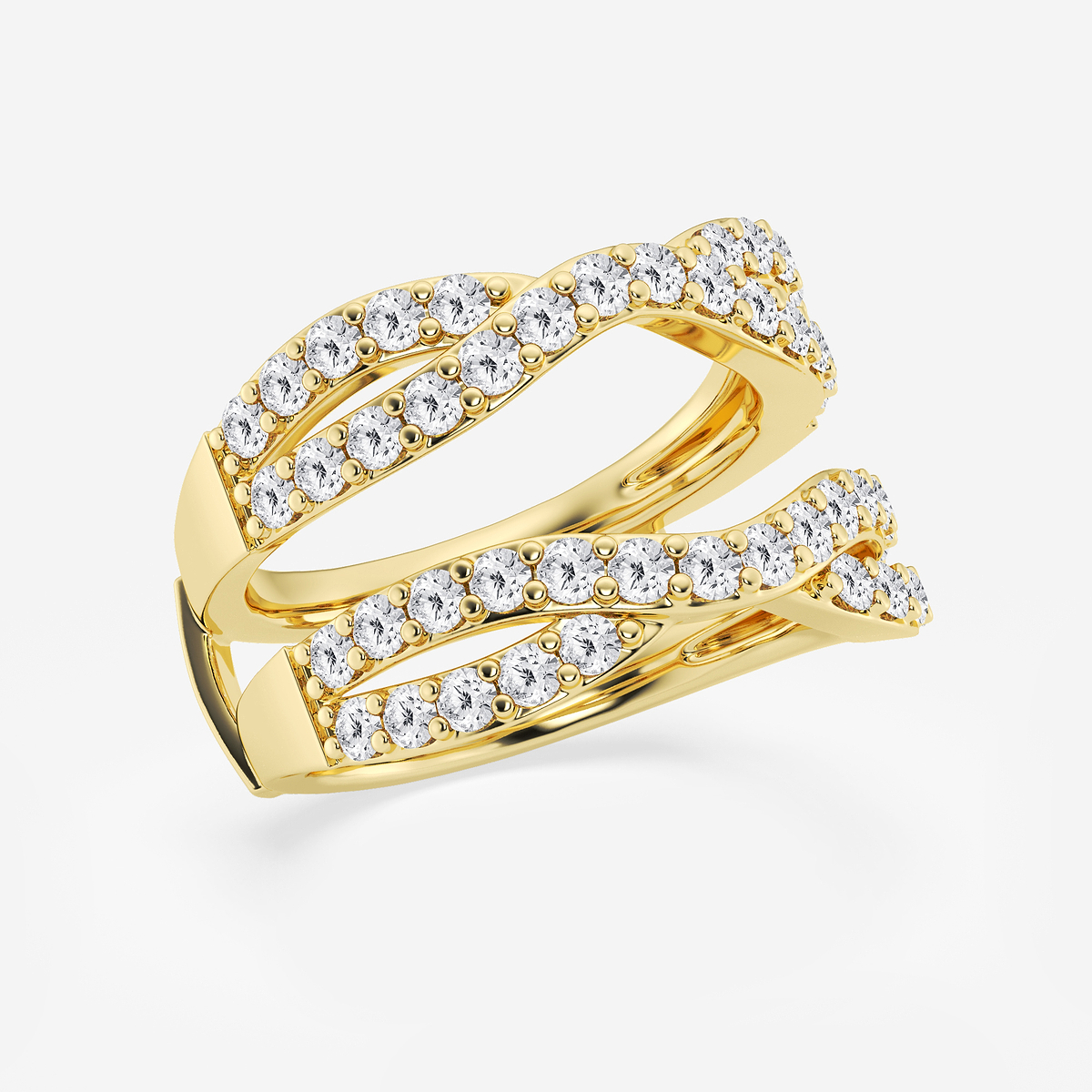 Additional Image 1 for  1 1/2 ctw Round Lab Grown Diamond Crossover Ring Enhancer
