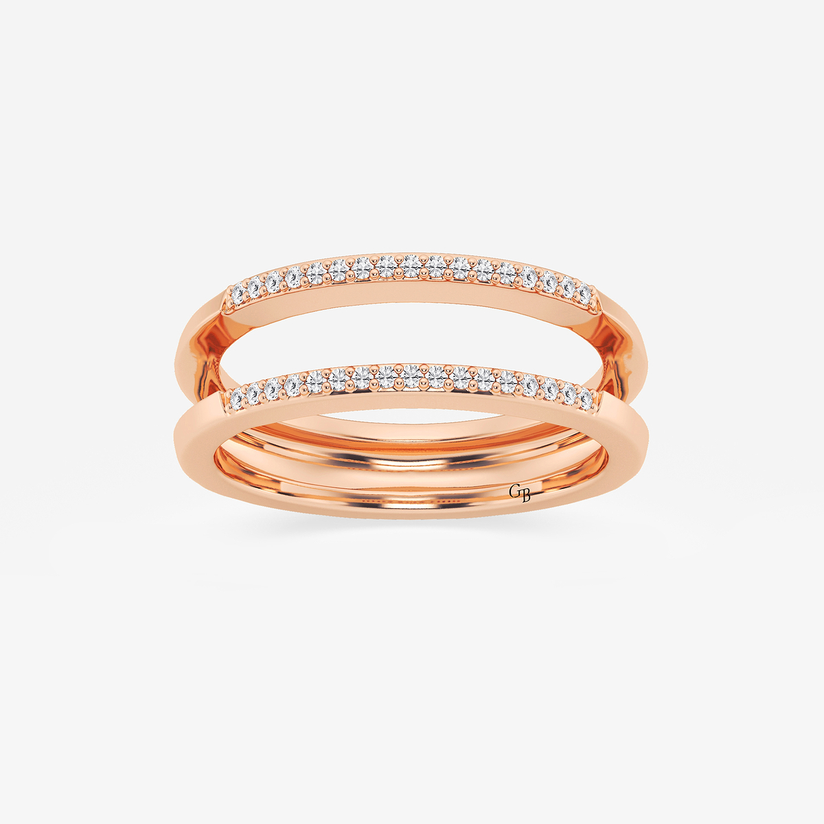 1/8 ctw Round Lab Grown Diamond Double Row Ring Enhancer