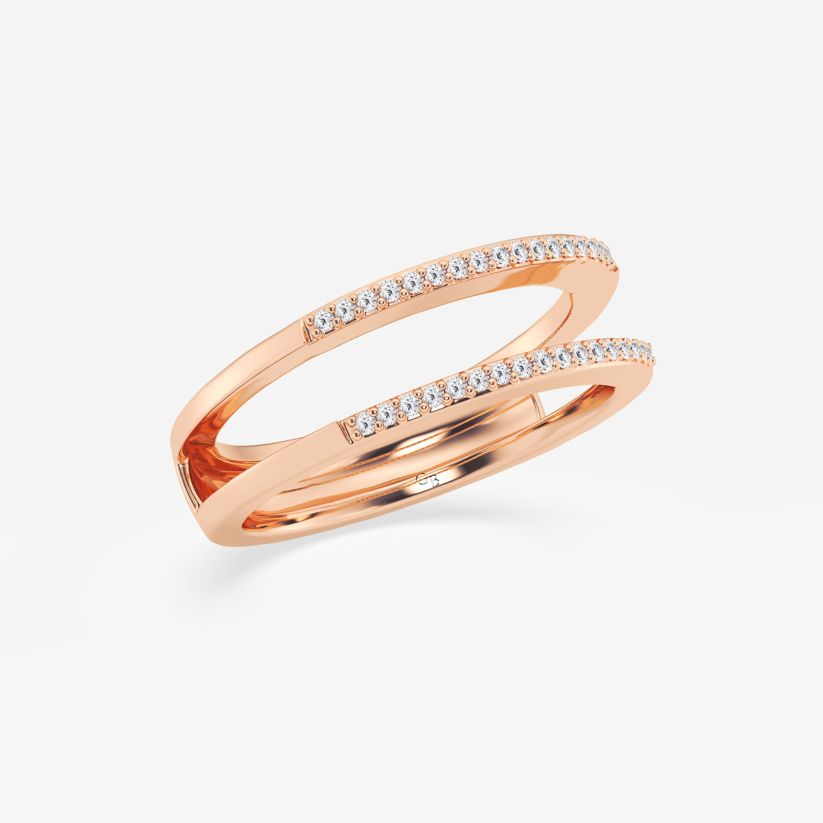 Additional Image 1 for  1/8 ctw Round Lab Grown Diamond Double Row Ring Enhancer