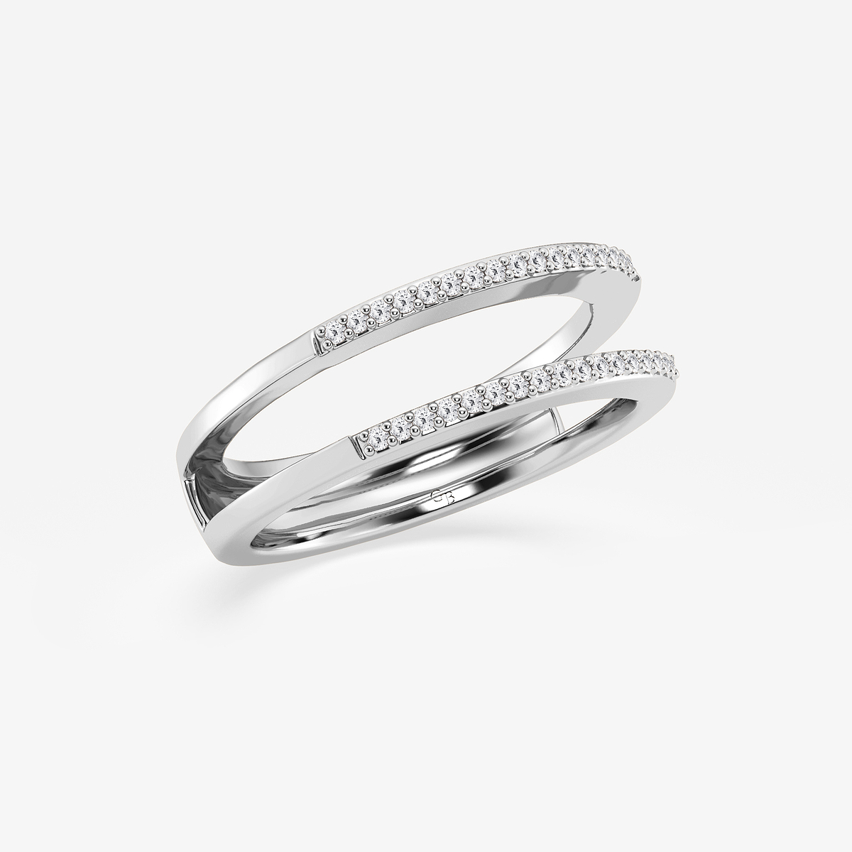 Additional Image 1 for  1/8 ctw Round Lab Grown Diamond Double Row Ring Enhancer