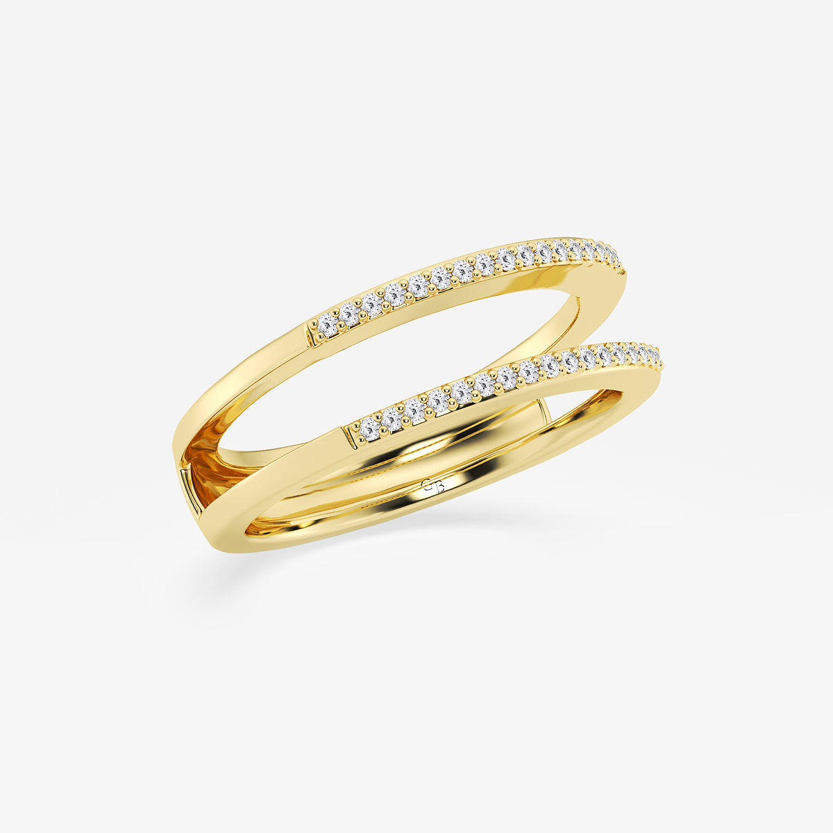 Additional Image 1 for  1/8 ctw Round Lab Grown Diamond Double Row Ring Enhancer