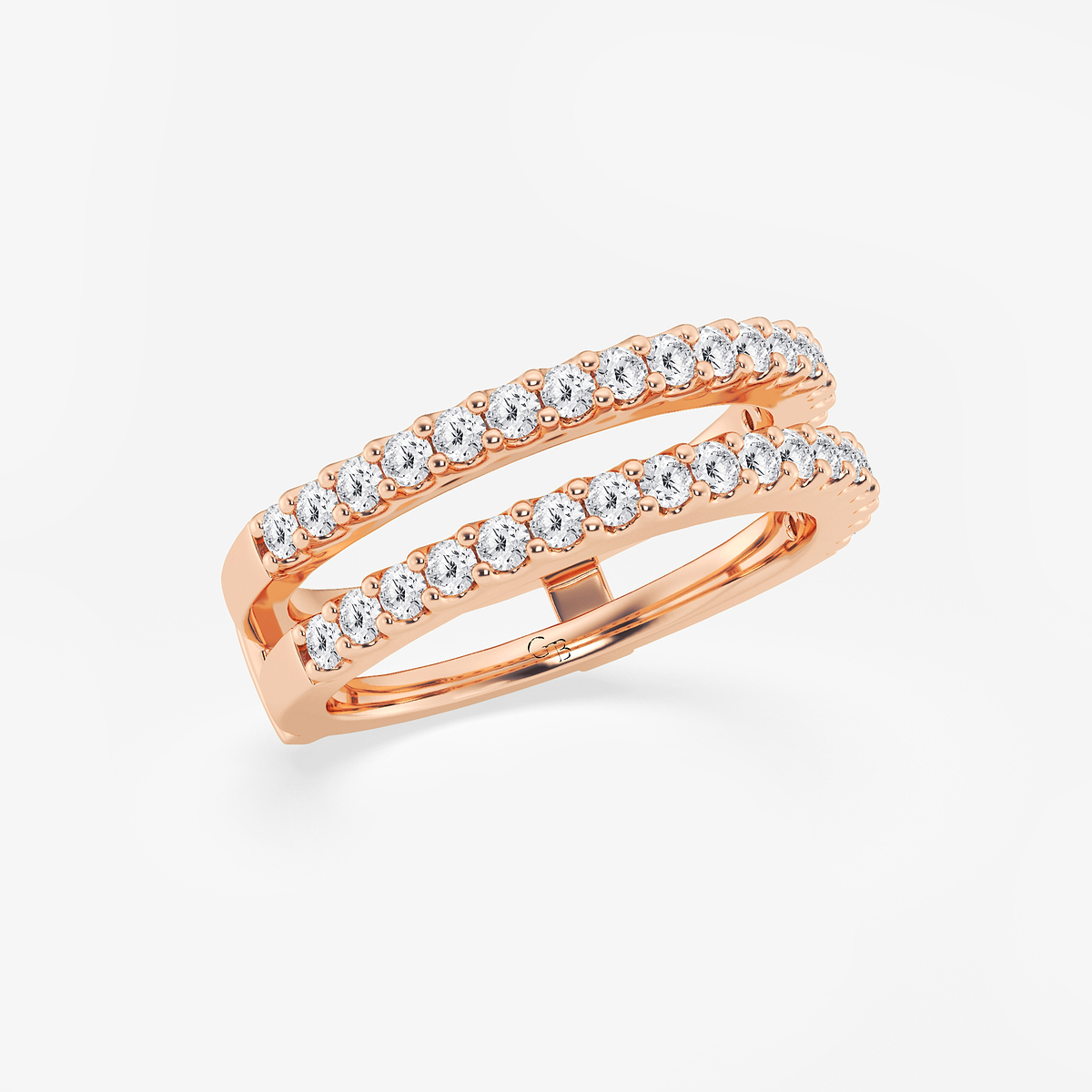 Additional Image 1 for  3/4 ctw Round Lab Grown Diamond Double Row Ring Enhancer