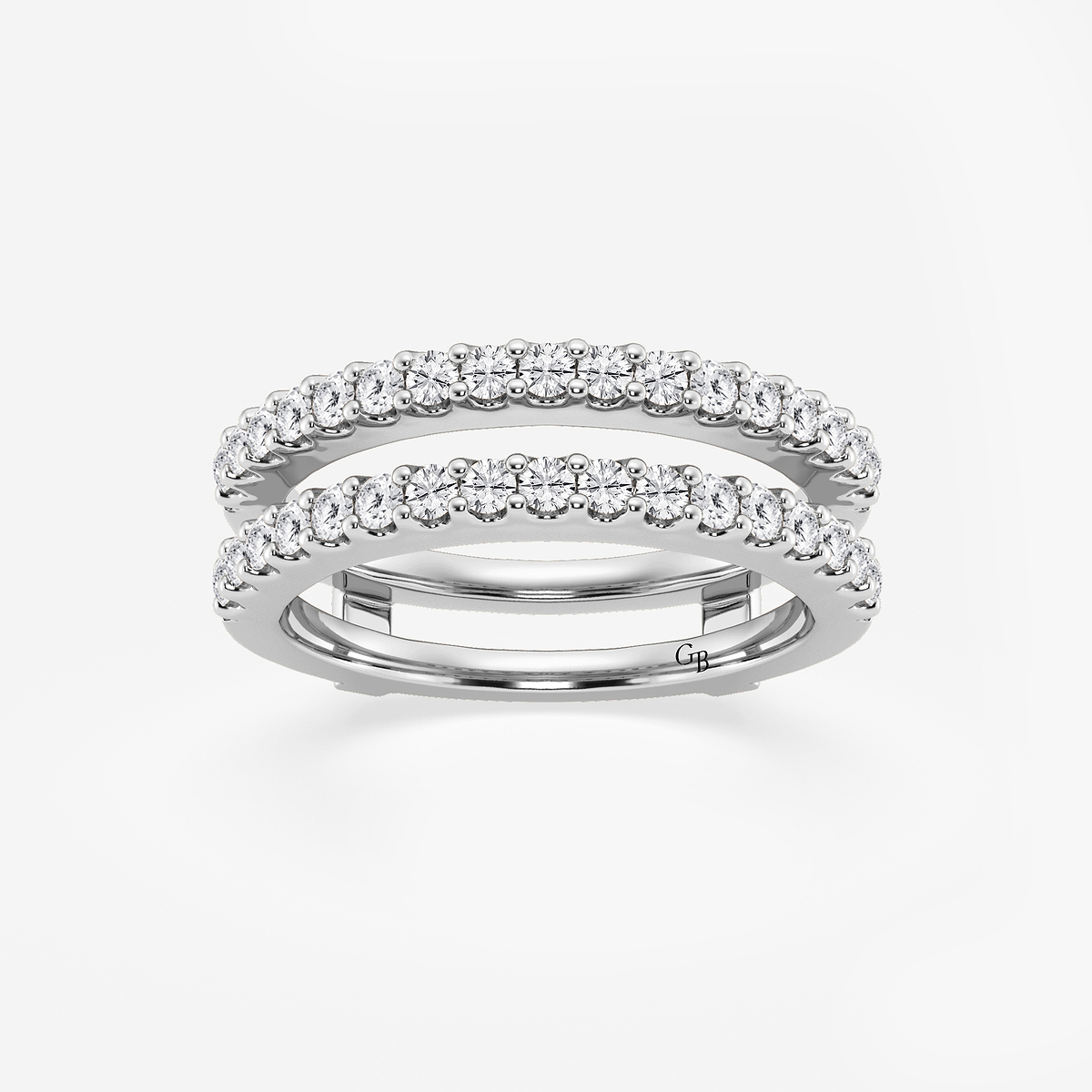 3/4 ctw Round Lab Grown Diamond Double Row Ring Enhancer