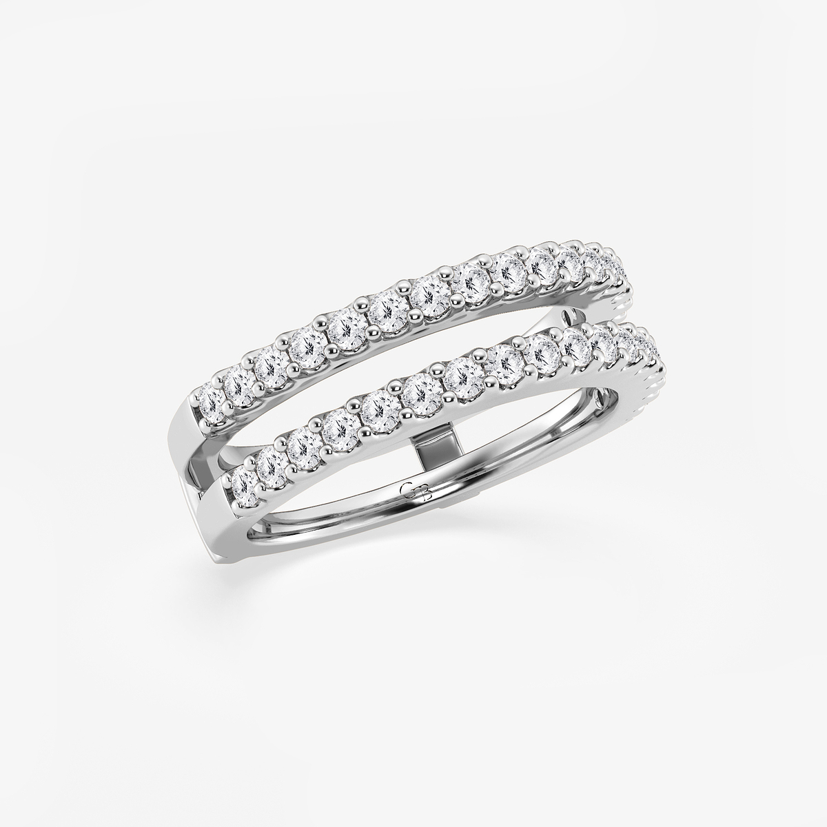 Additional Image 1 for  3/4 ctw Round Lab Grown Diamond Double Row Ring Enhancer