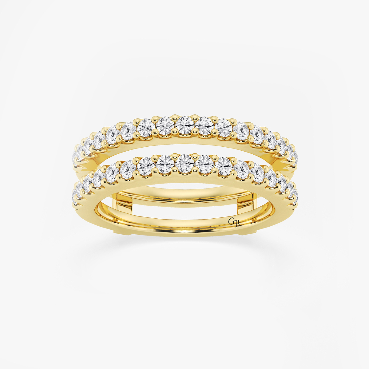 3/4 ctw Round Lab Grown Diamond Double Row Ring Enhancer