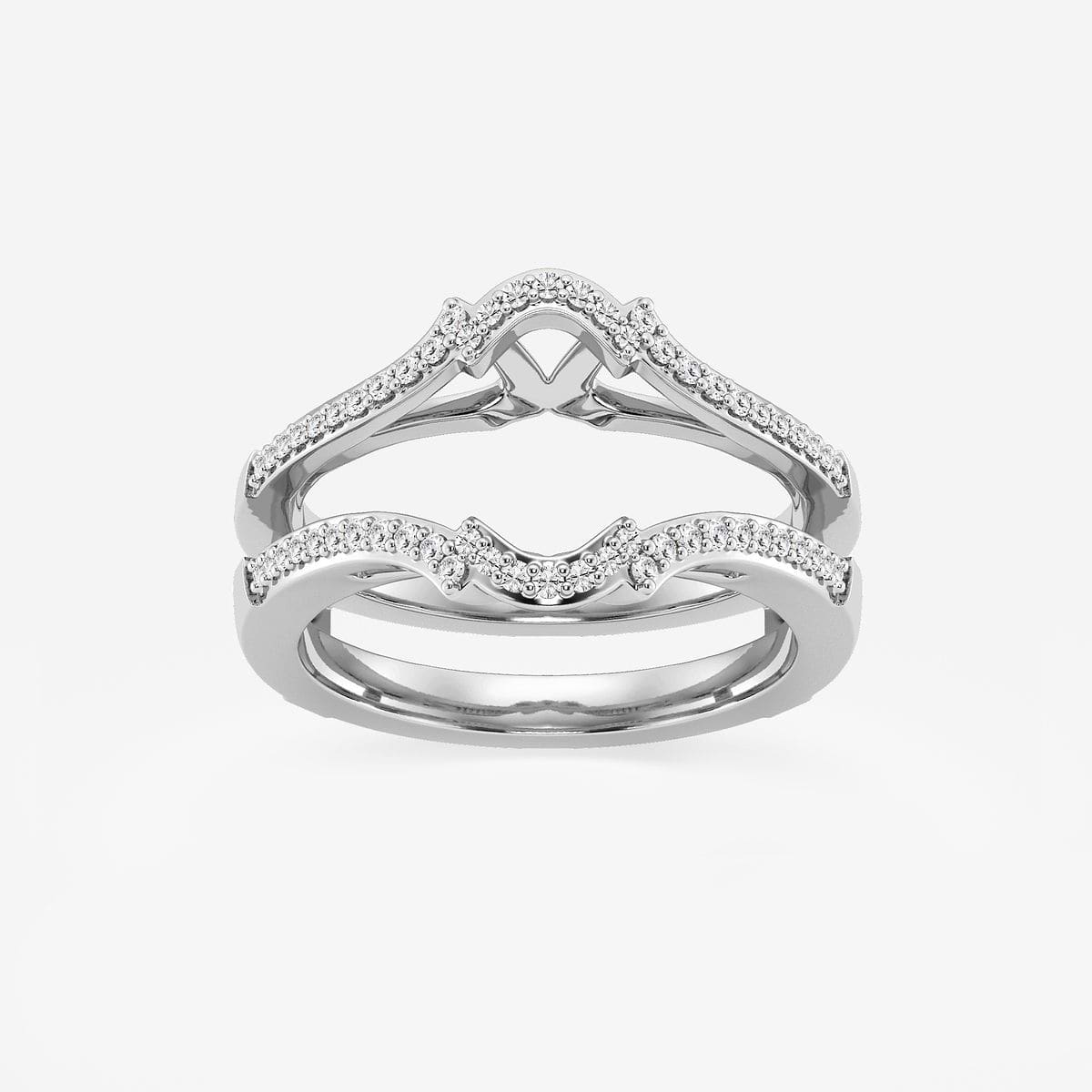 14K White Gold 1/8 CTW Diamond Crown Ring