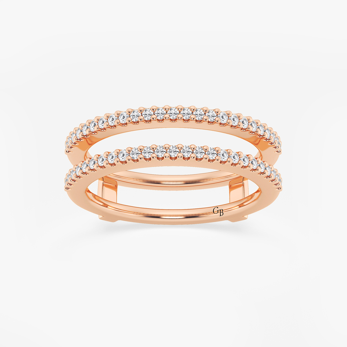 1/4 ctw Round Lab Grown Diamond Double Row Ring Enhancer