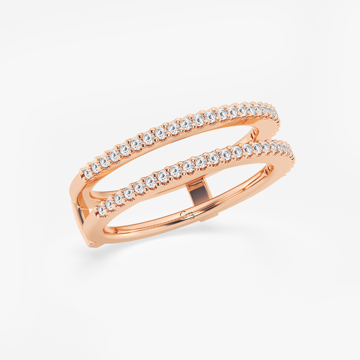 Additional Image 1 for  1/4 ctw Round Lab Grown Diamond Double Row Ring Enhancer