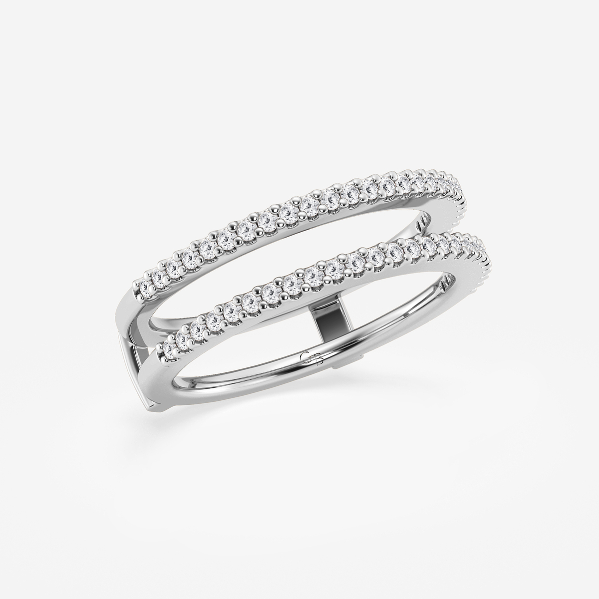 Additional Image 1 for  1/4 ctw Round Lab Grown Diamond Double Row Ring Enhancer