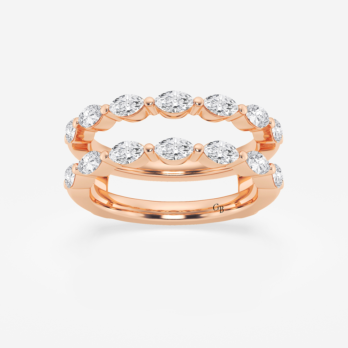 1 1/4 ctw Marquise Lab Grown Diamond Double Row Ring Enhancer