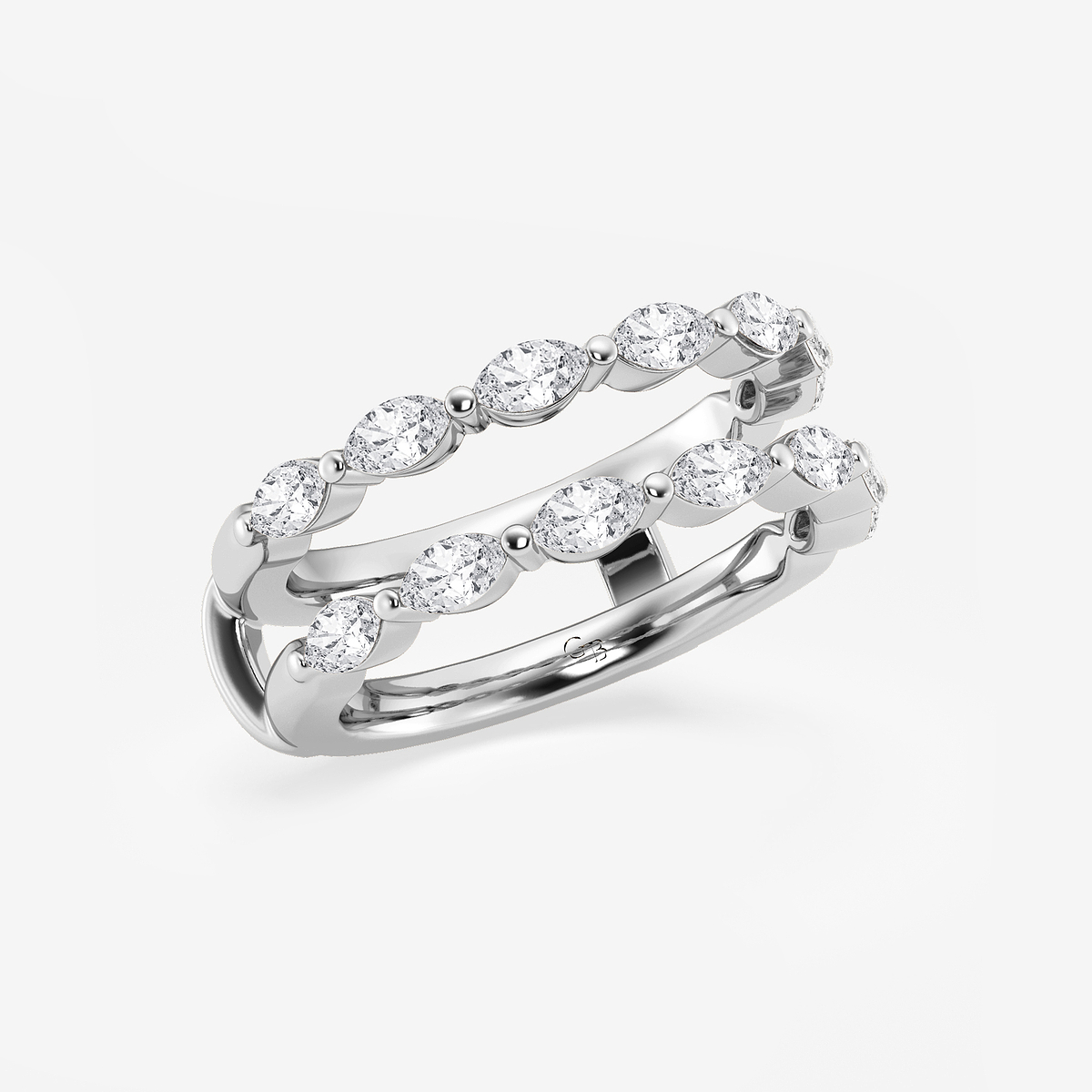 Additional Image 1 for  1 1/4 ctw Marquise Lab Grown Diamond Double Row Ring Enhancer