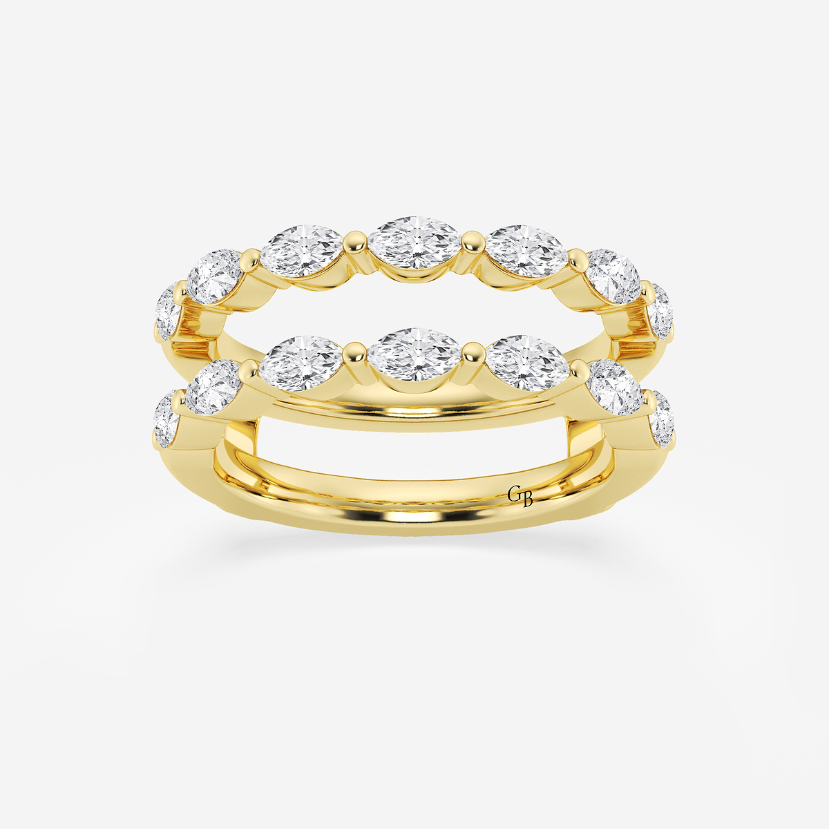 1 1/4 ctw Marquise Lab Grown Diamond Double Row Ring Enhancer
