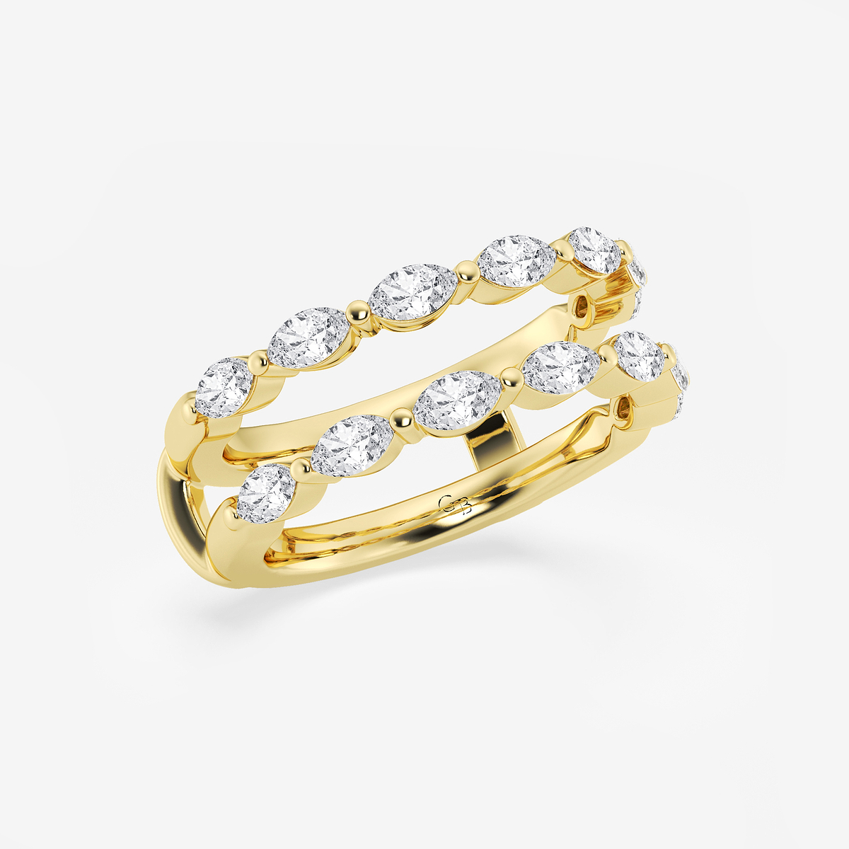Additional Image 1 for  1 1/4 ctw Marquise Lab Grown Diamond Double Row Ring Enhancer
