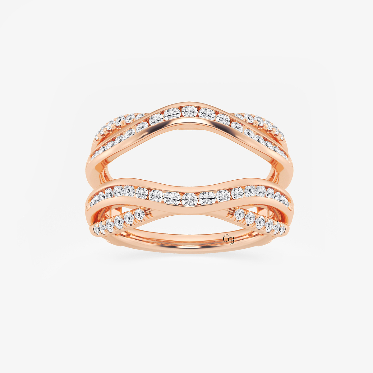 3/4 ctw Round Lab Grown Diamond Channel set Ring Enhancer