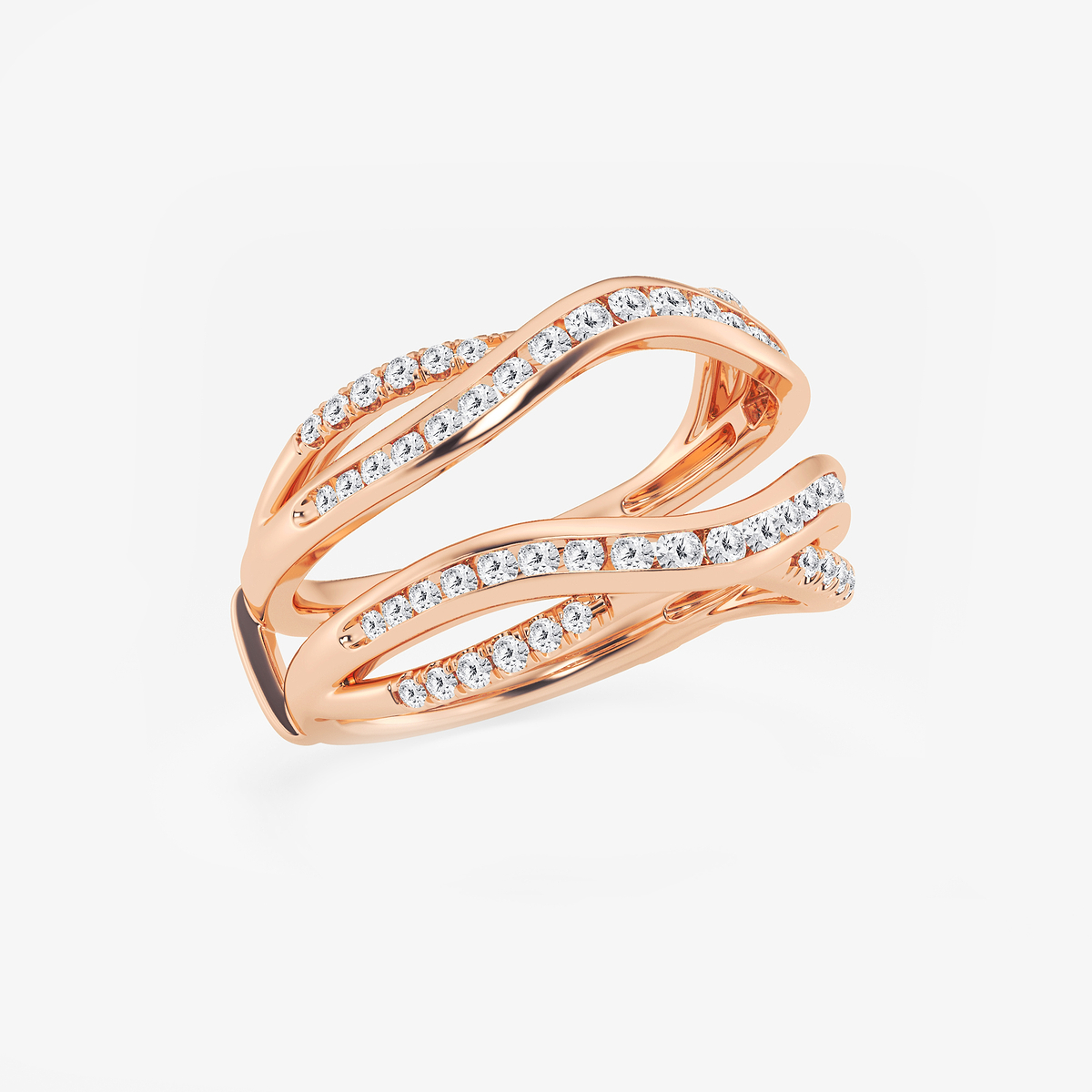 Additional Image 1 for  3/4 ctw Round Lab Grown Diamond Channel set Ring Enhancer