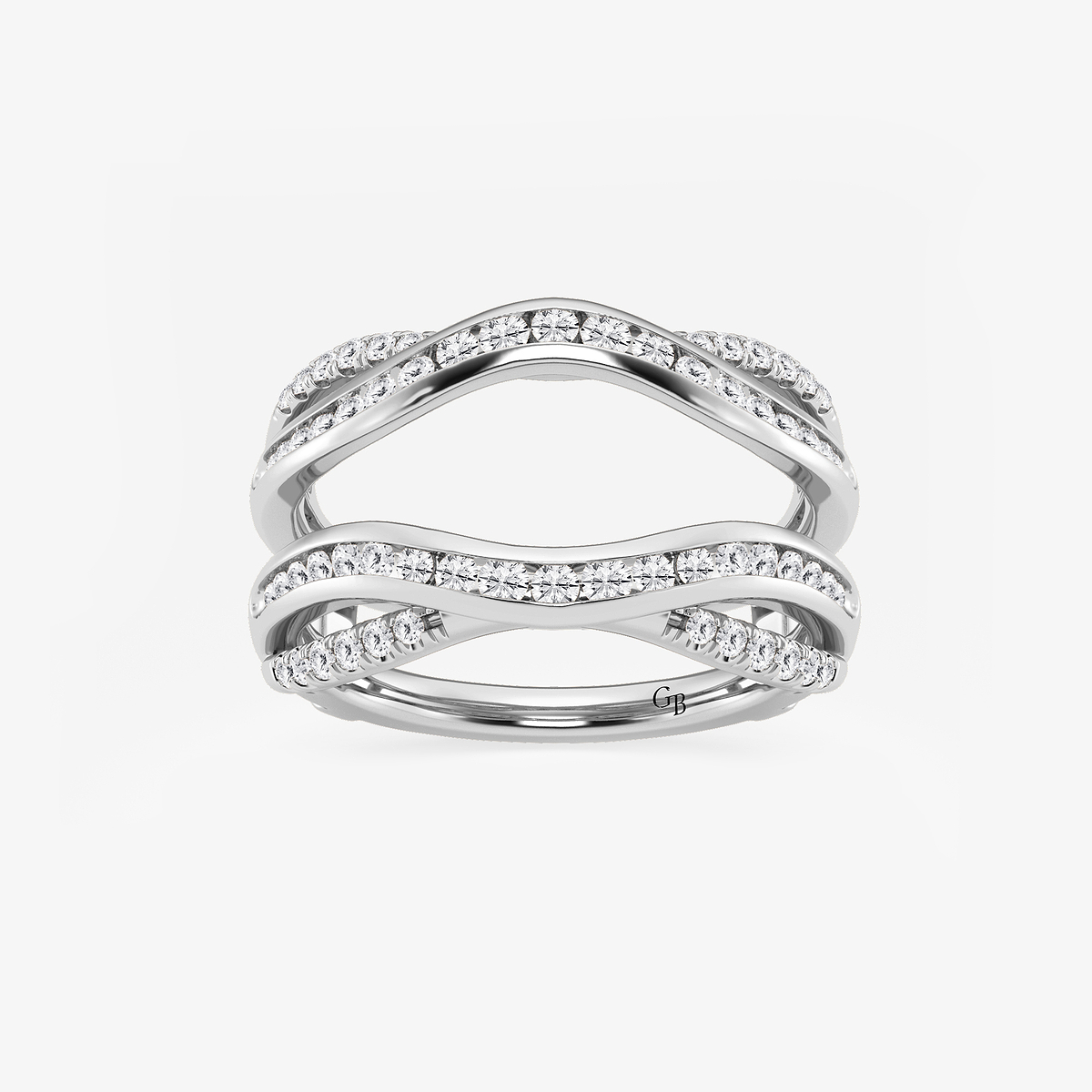 3/4 ctw Round Lab Grown Diamond Channel set Ring Enhancer