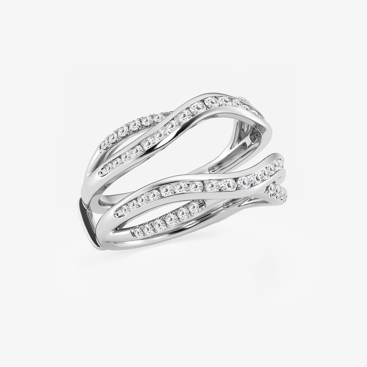 Additional Image 1 for  3/4 ctw Round Lab Grown Diamond Channel set Ring Enhancer