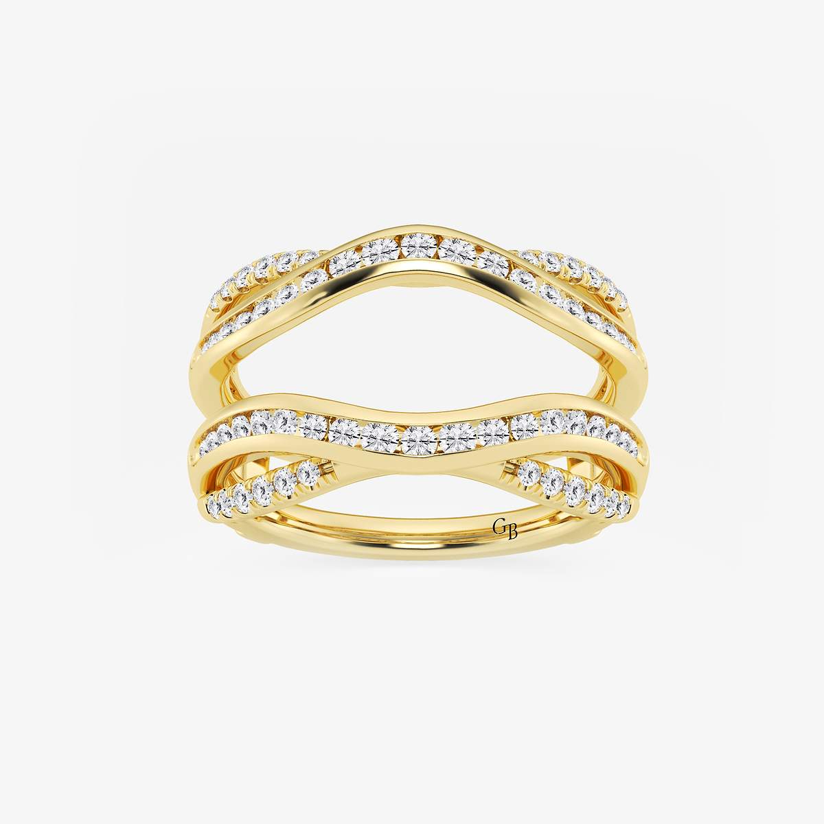 3/4 ctw Round Lab Grown Diamond Channel set Ring Enhancer