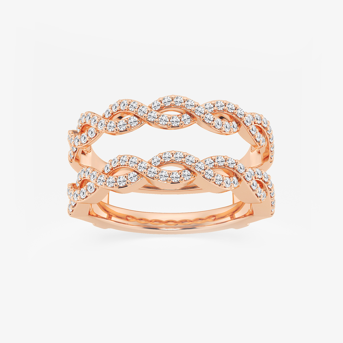 1/2 ctw Round Lab Grown Diamond Braided Ring Enhancer