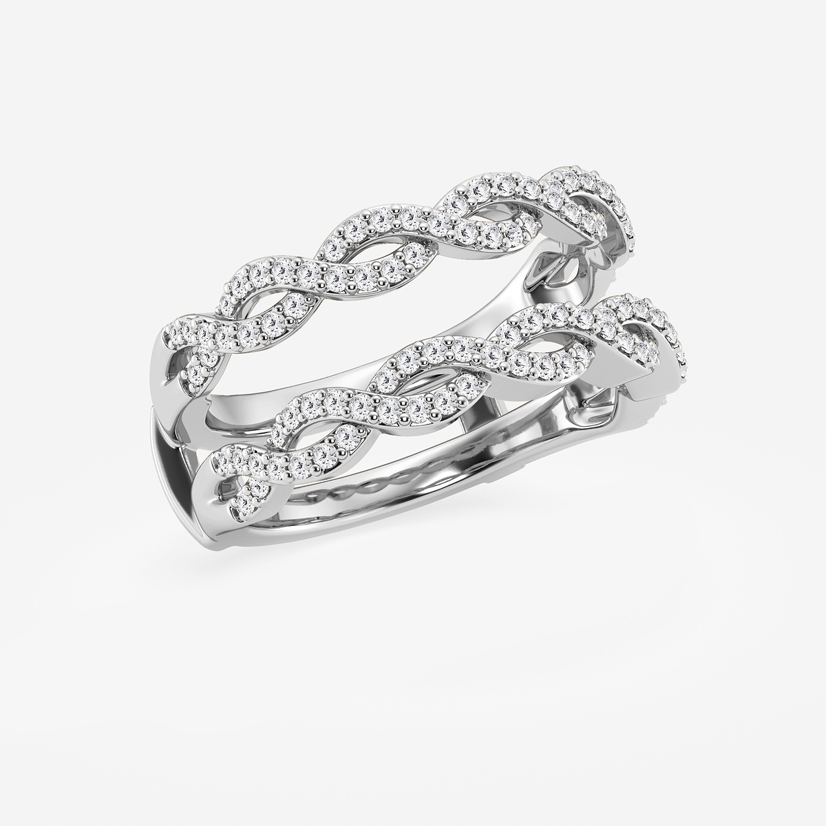 Additional Image 1 for  1/2 ctw Round Lab Grown Diamond Braided Ring Enhancer