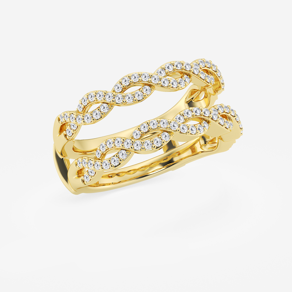 Additional Image 1 for  1/2 ctw Round Lab Grown Diamond Braided Ring Enhancer