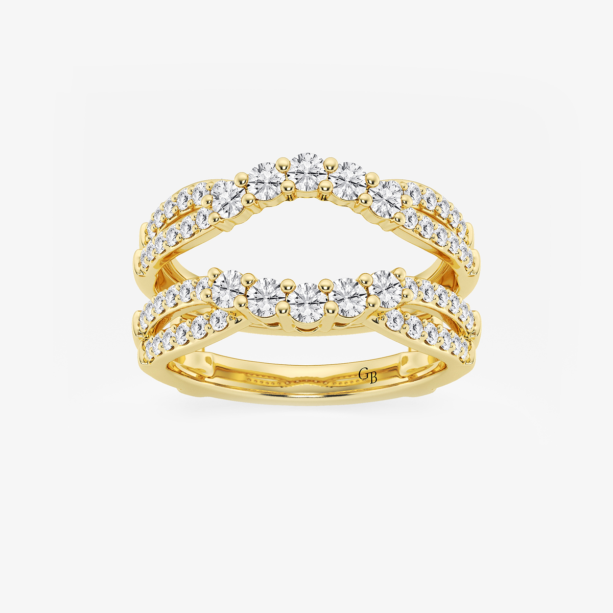 1 ctw Round Lab Grown Diamond Graduated Crossover Ring Enhancer