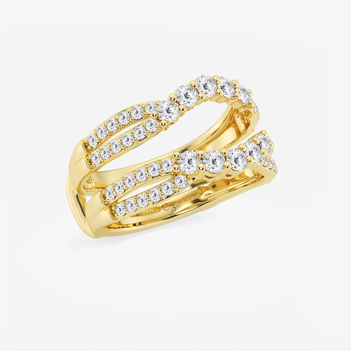Additional Image 1 for  1 ctw Round Lab Grown Diamond Graduated Crossover Ring Enhancer