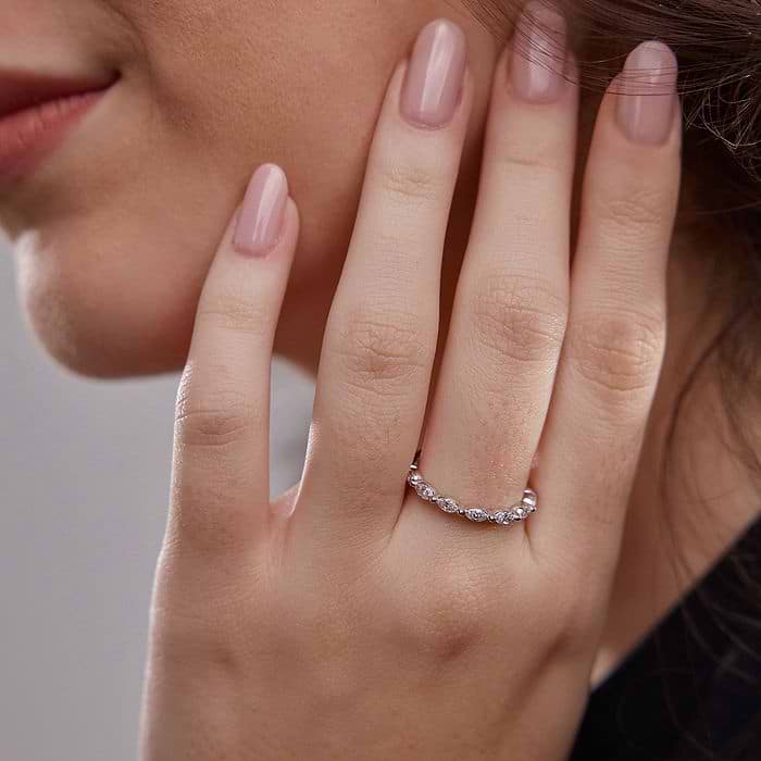 1/2 ctw Marquise Lab Grown Diamond Stackable Ring