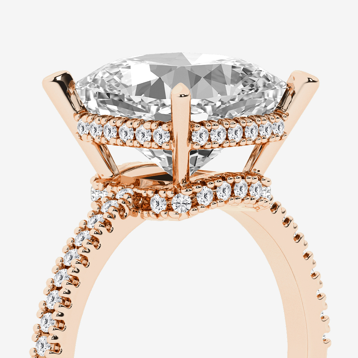 Additional Image 2 for  5 1/3 ctw Cushion Lab Grown Diamond Side Stone Engagement Ring