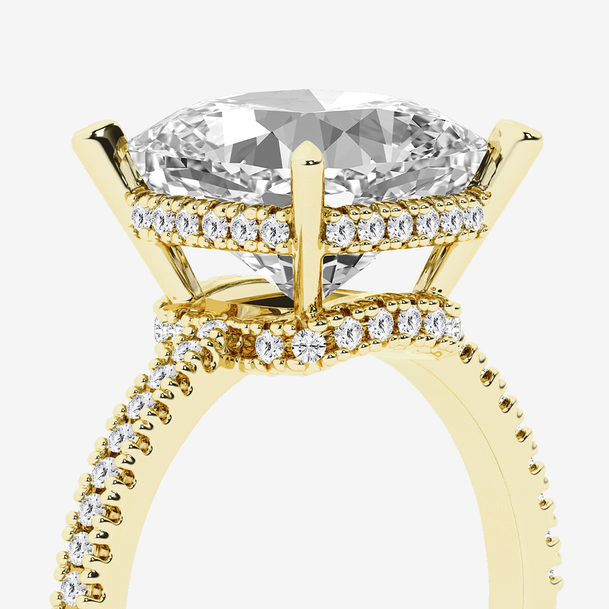Additional Image 2 for  5 1/3 ctw Cushion Lab Grown Diamond Side Stone Engagement Ring