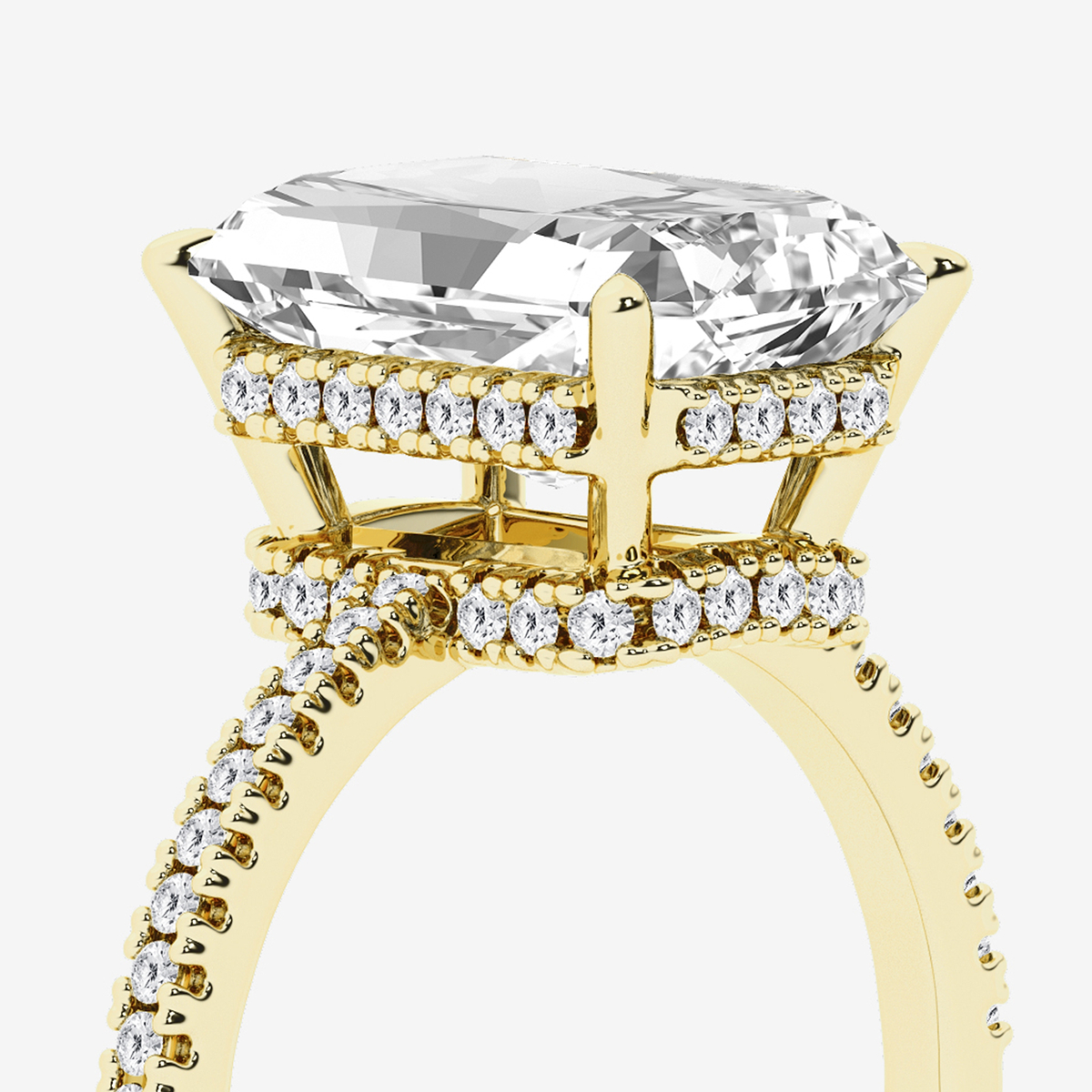 Additional Image 2 for  5 1/3 ctw Radiant Lab Grown Diamond Side Stone Engagement Ring