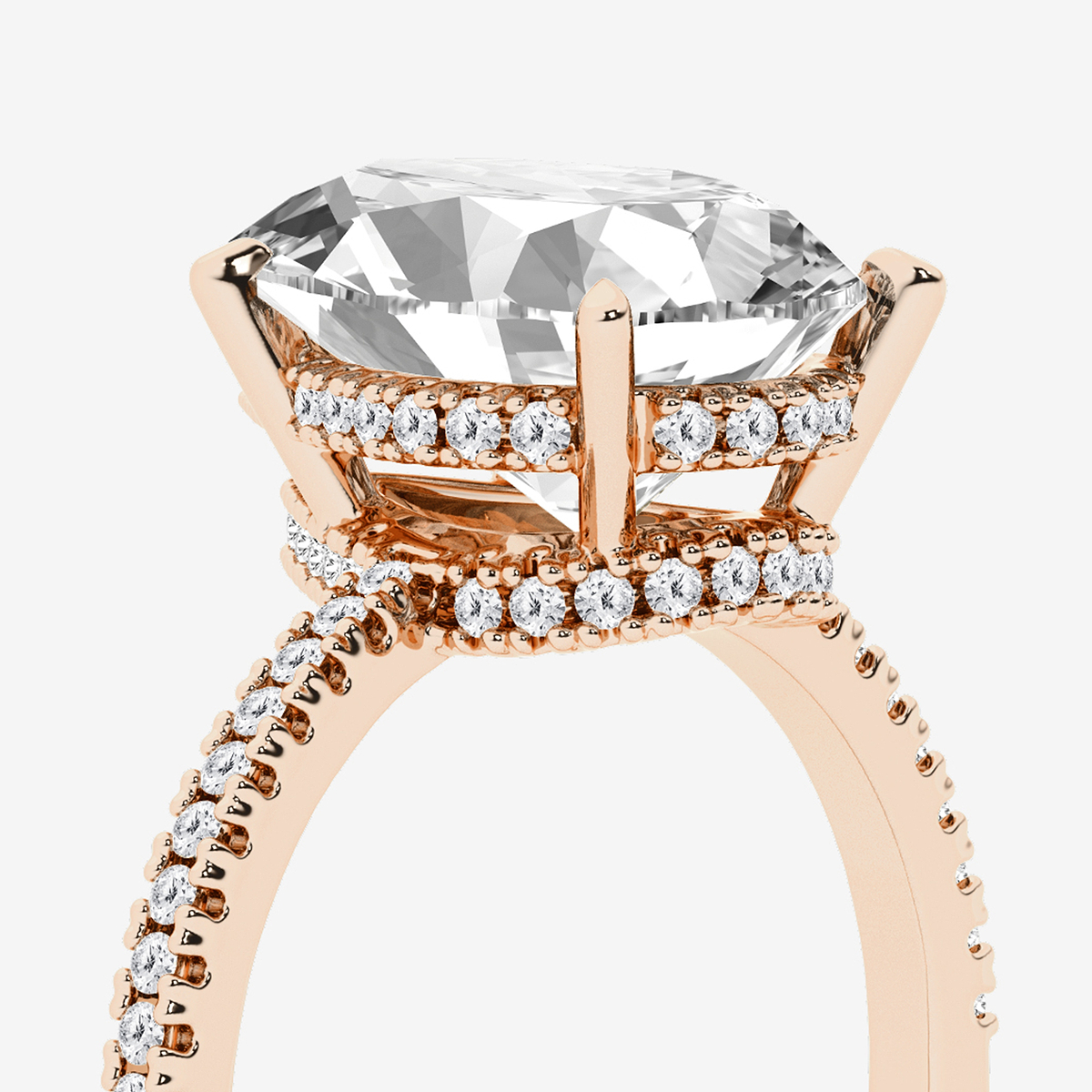 Additional Image 2 for  5 1/3 ctw Pear Lab Grown Diamond Side Stone Engagement Ring