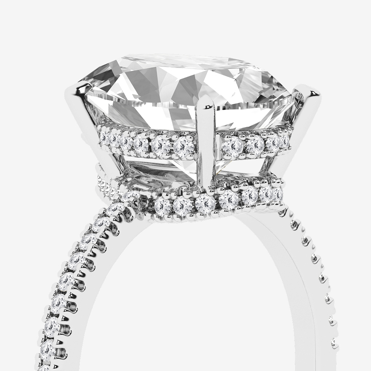 Additional Image 2 for  5 1/3 ctw Pear Lab Grown Diamond Side Stone Engagement Ring