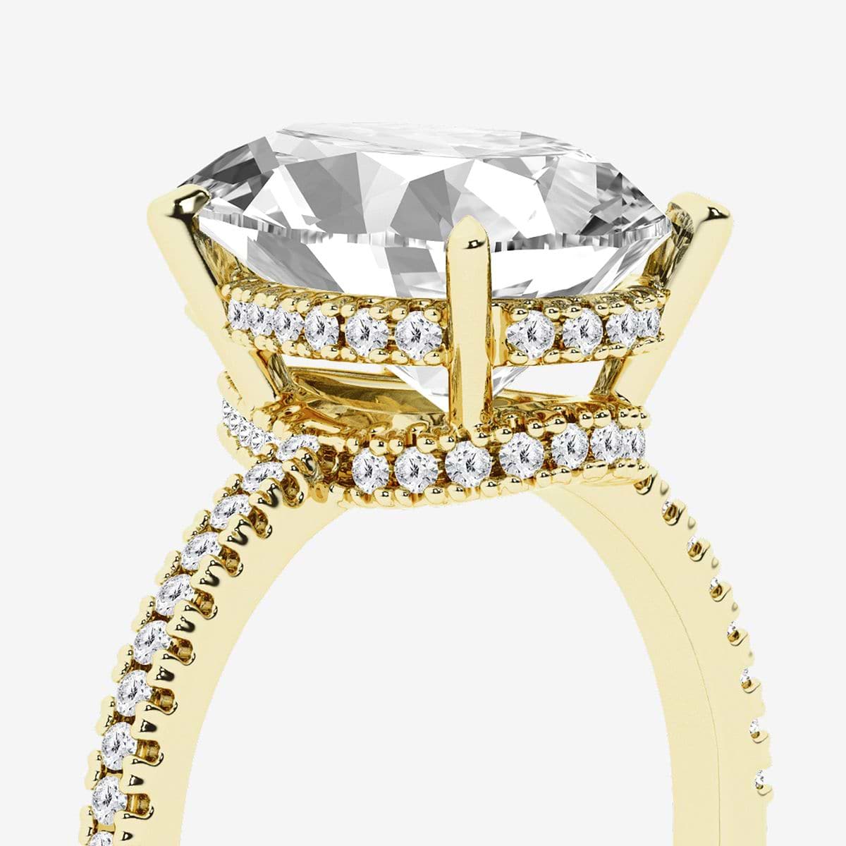 Additional Image 2 for  5 1/3 ctw Pear Lab Grown Diamond Side Stone Engagement Ring