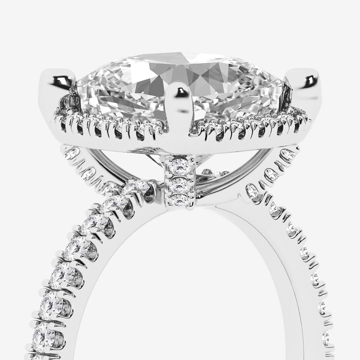 Additional Image 2 for  5 5/8 ctw Cushion Lab Grown Diamond Halo Engagement Ring
