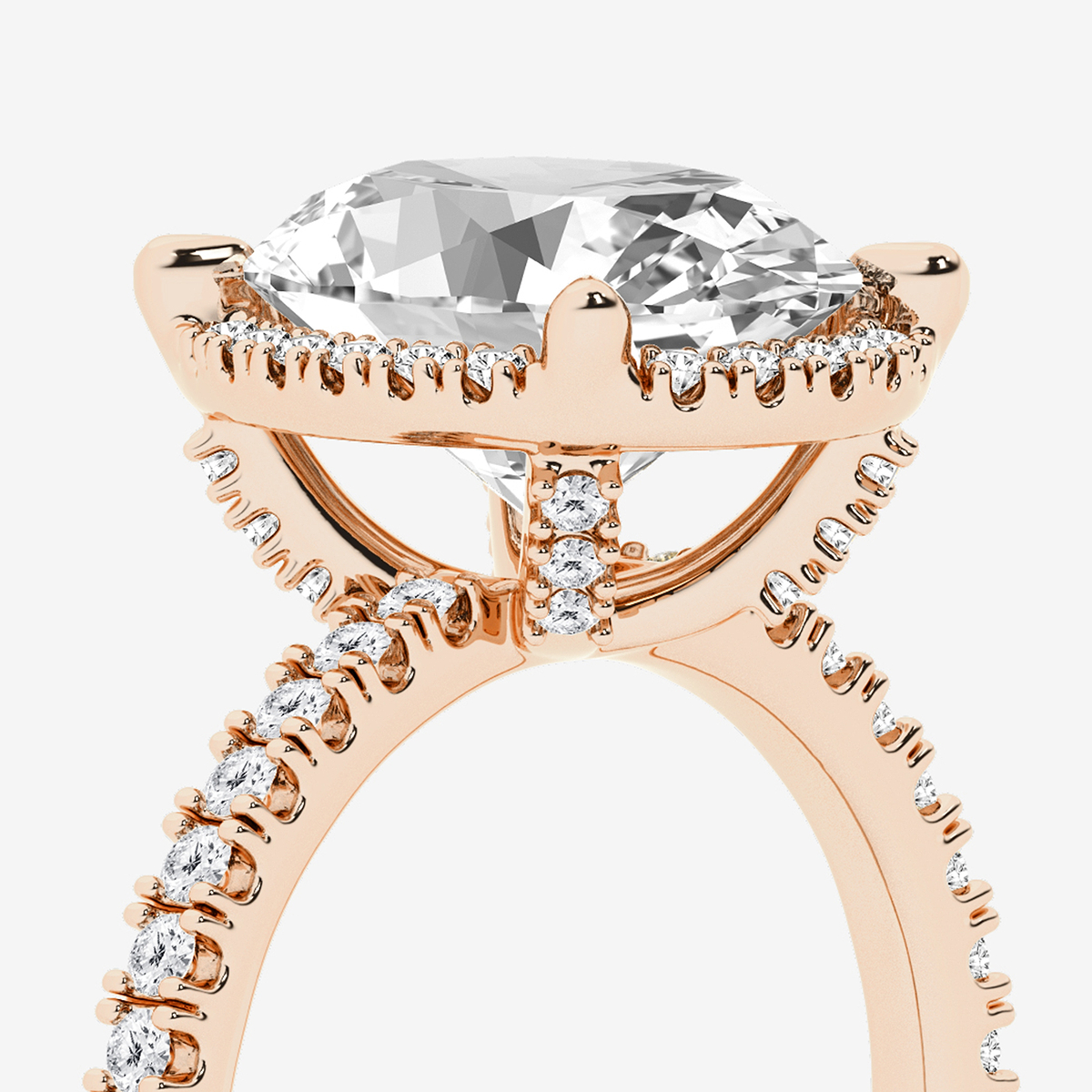 Additional Image 2 for  5 5/8 ctw Oval Lab Grown Diamond Halo Engagement Ring