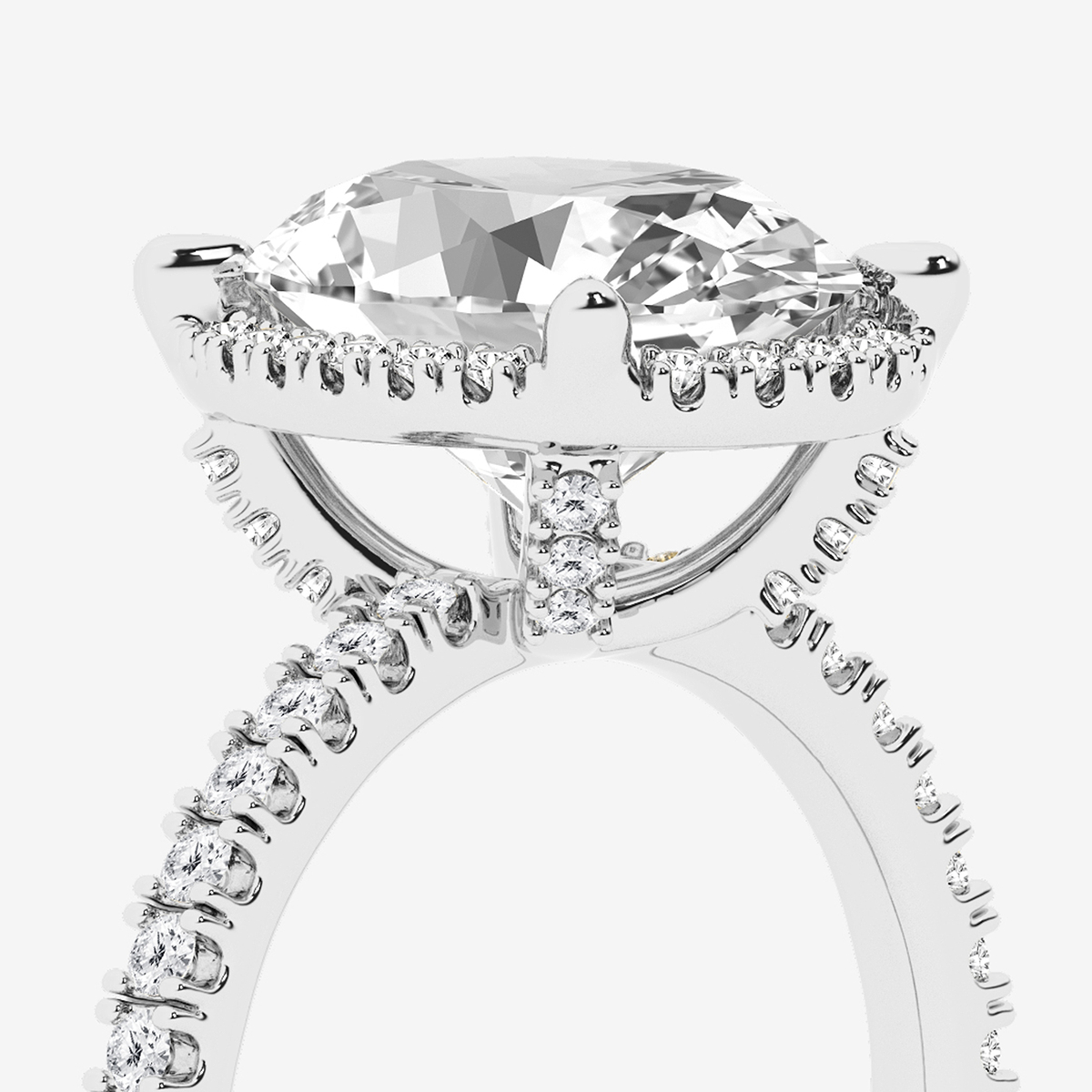 Additional Image 2 for  5 5/8 ctw Oval Lab Grown Diamond Halo Engagement Ring