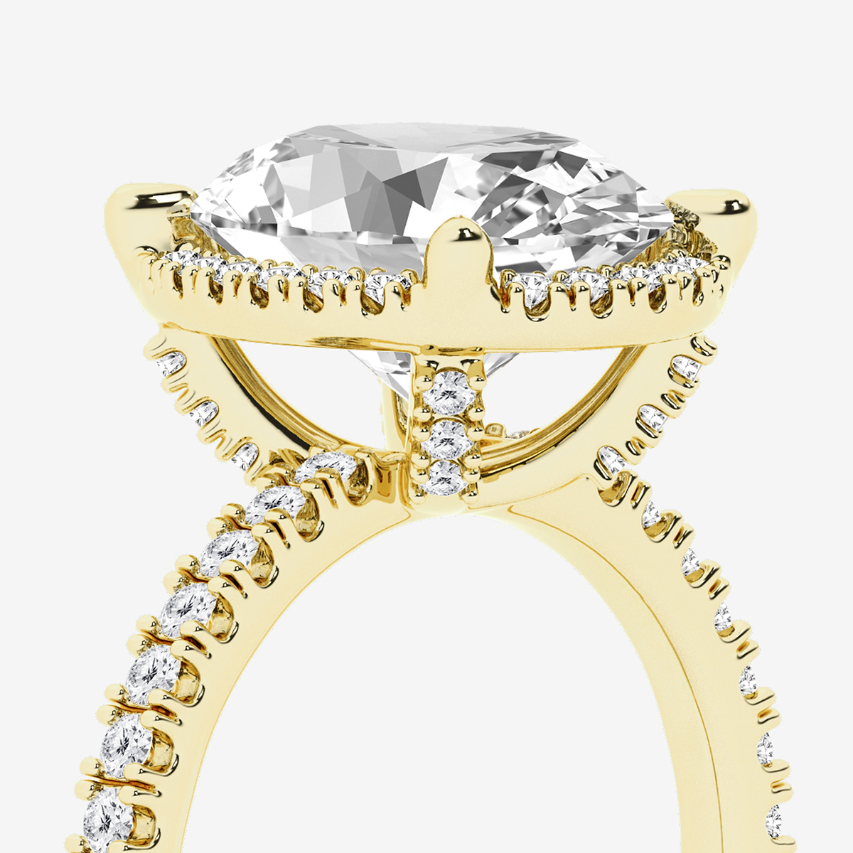 Additional Image 2 for  5 5/8 ctw Oval Lab Grown Diamond Halo Engagement Ring