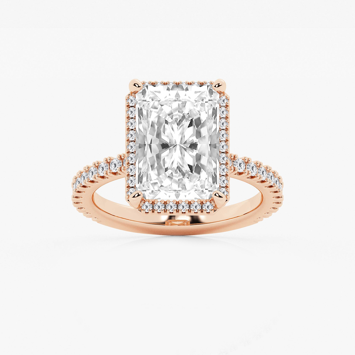 5 5/8 ctw Radiant Lab Grown Diamond Halo Engagement Ring